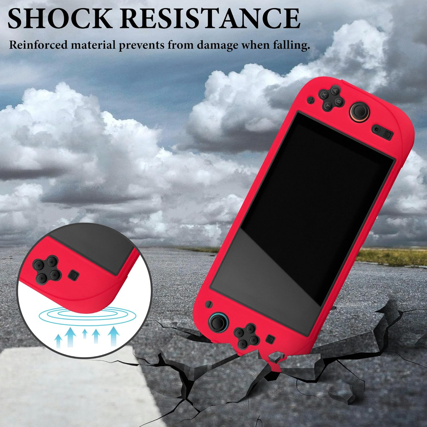 Geekria Silicone Protective Case Compatible with New Nintendo Switch 2, Split Design Shockproof Anti-Scratch Shell, Game Accessories (Red)