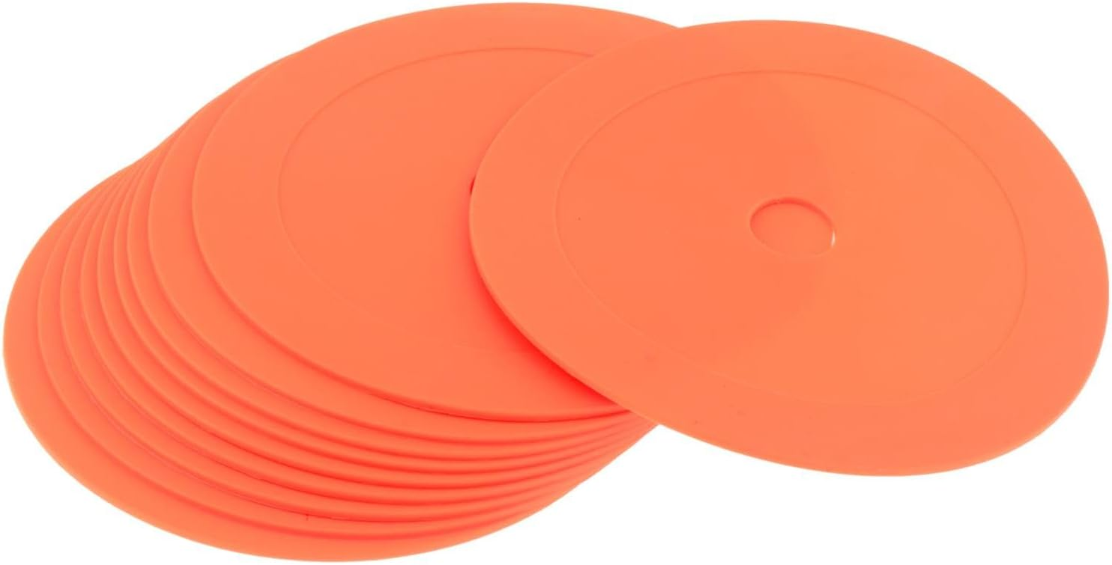 50 Pieces Flat Cones Spots Markers 15.3 Cm Non Slip Soccer Cones Flat Discs for Coaches Sports Training Volleyball Basketball image number 6