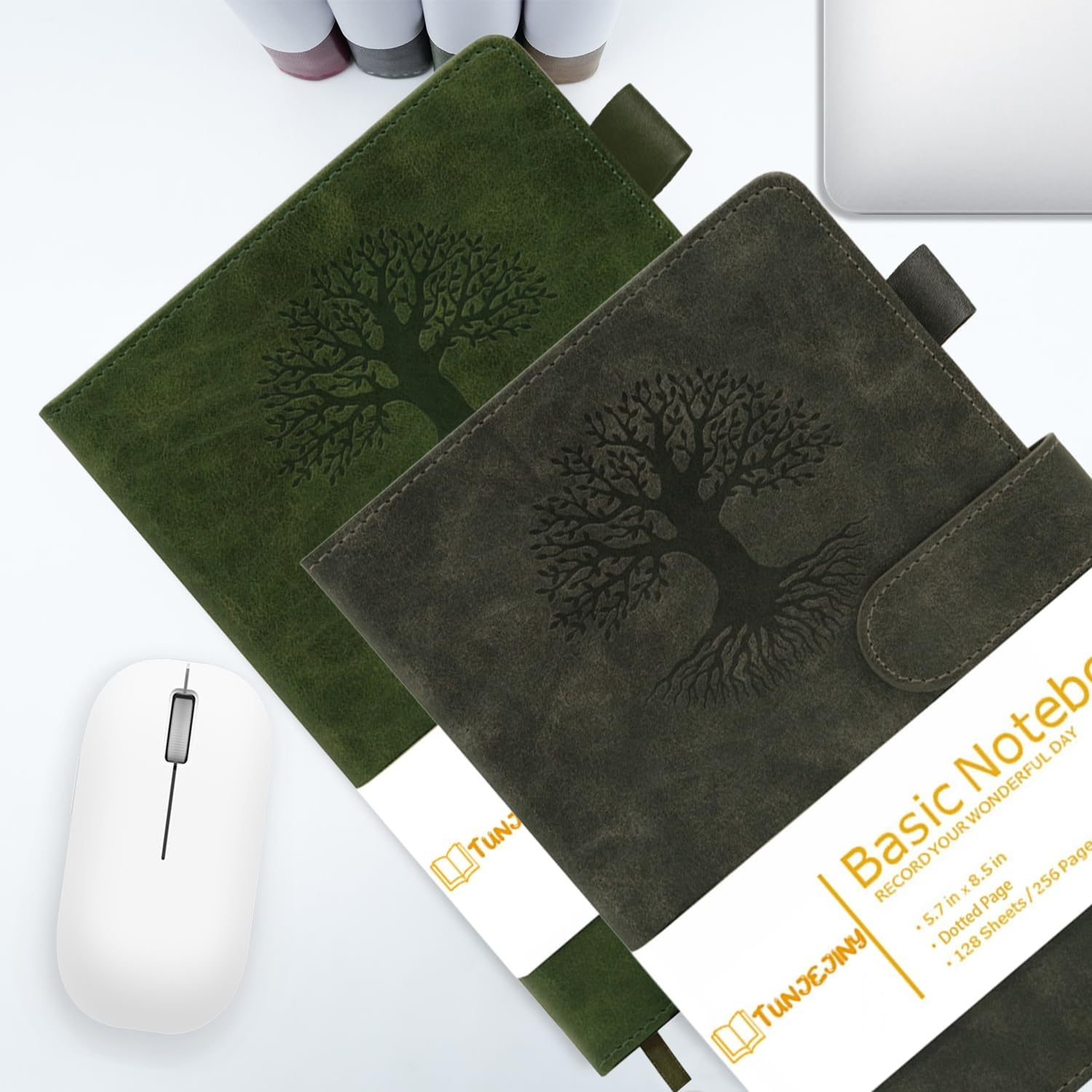 TUNJEJINY Lined Journal Notebook for Women & Men, Hardcover Leather Journal for Writing, A5 College Ruled Notebook for Work & Note Taking, Perfect for Office School Home Supplies, 256 Pages image number 1