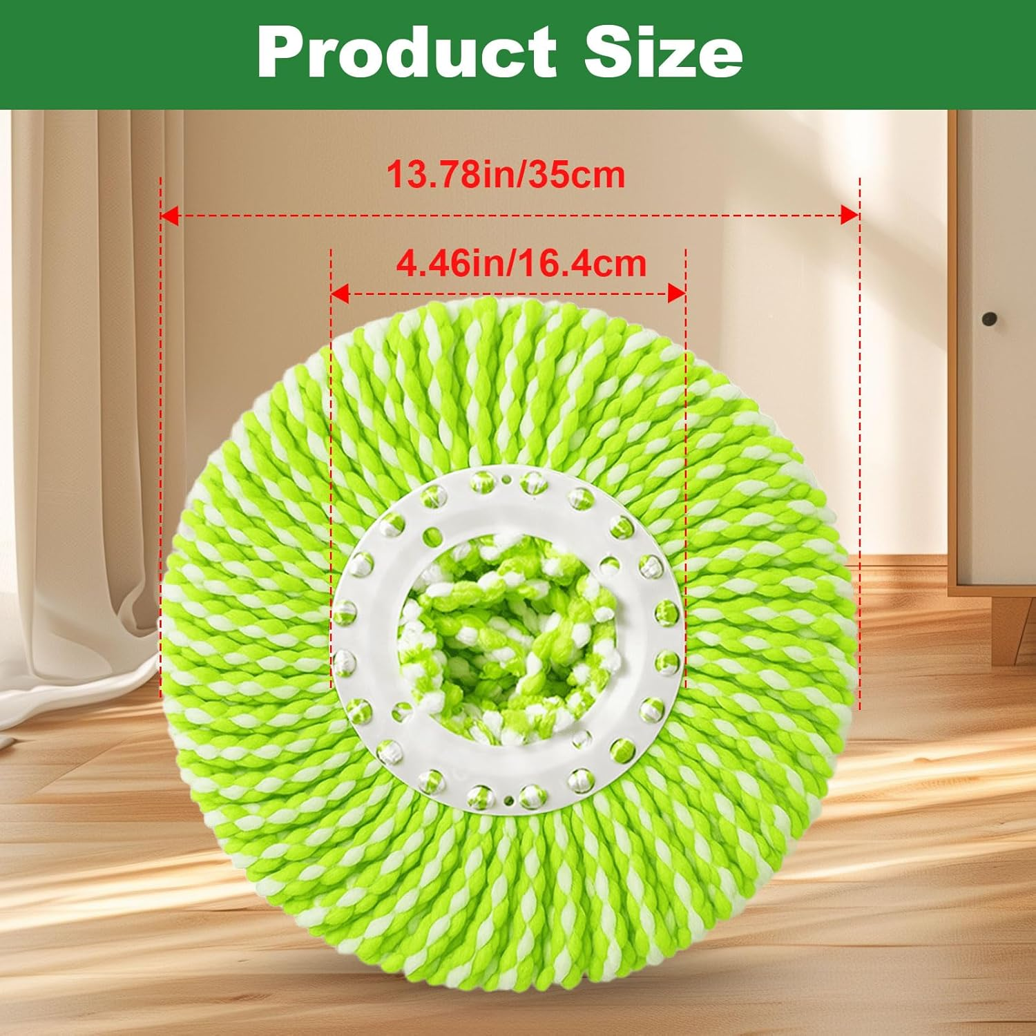 6 Pack Mop Heads Replacement Compatible with Sabco 2-Action Clean Spin Mop and Bucket System Microfiber Spin Mop Replacement Head image number 1