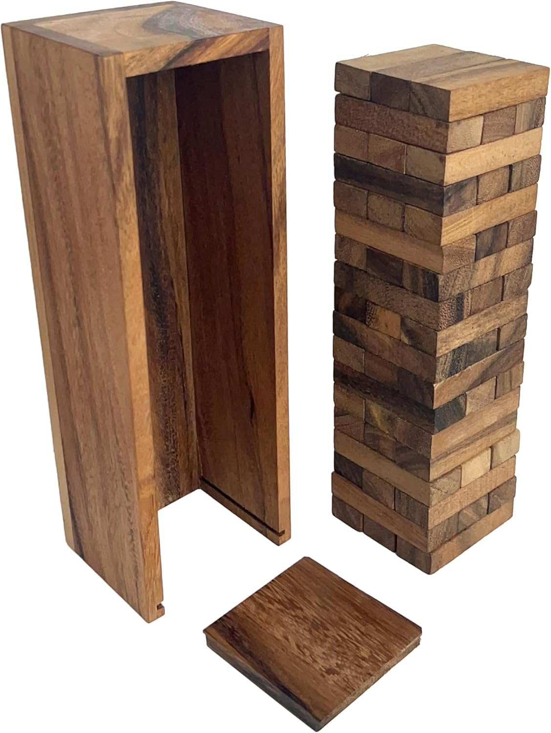 Walnut Wooden Tumbling Tower Game- Ideal for Party, Building, Camping, Outdoor Games for Adults, Classic Stacking Block for Challenging Your Skills image number 3