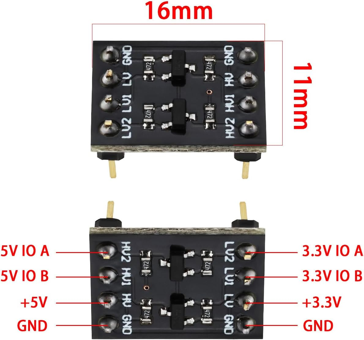 VGOL 4Pcs Logic Level Converter 2 Channel Bi-Directional Shifter I2C 3.3V-5V Compatible with Ard-Uino Nano R3 Compatible with Nano 33 Iot image number 3