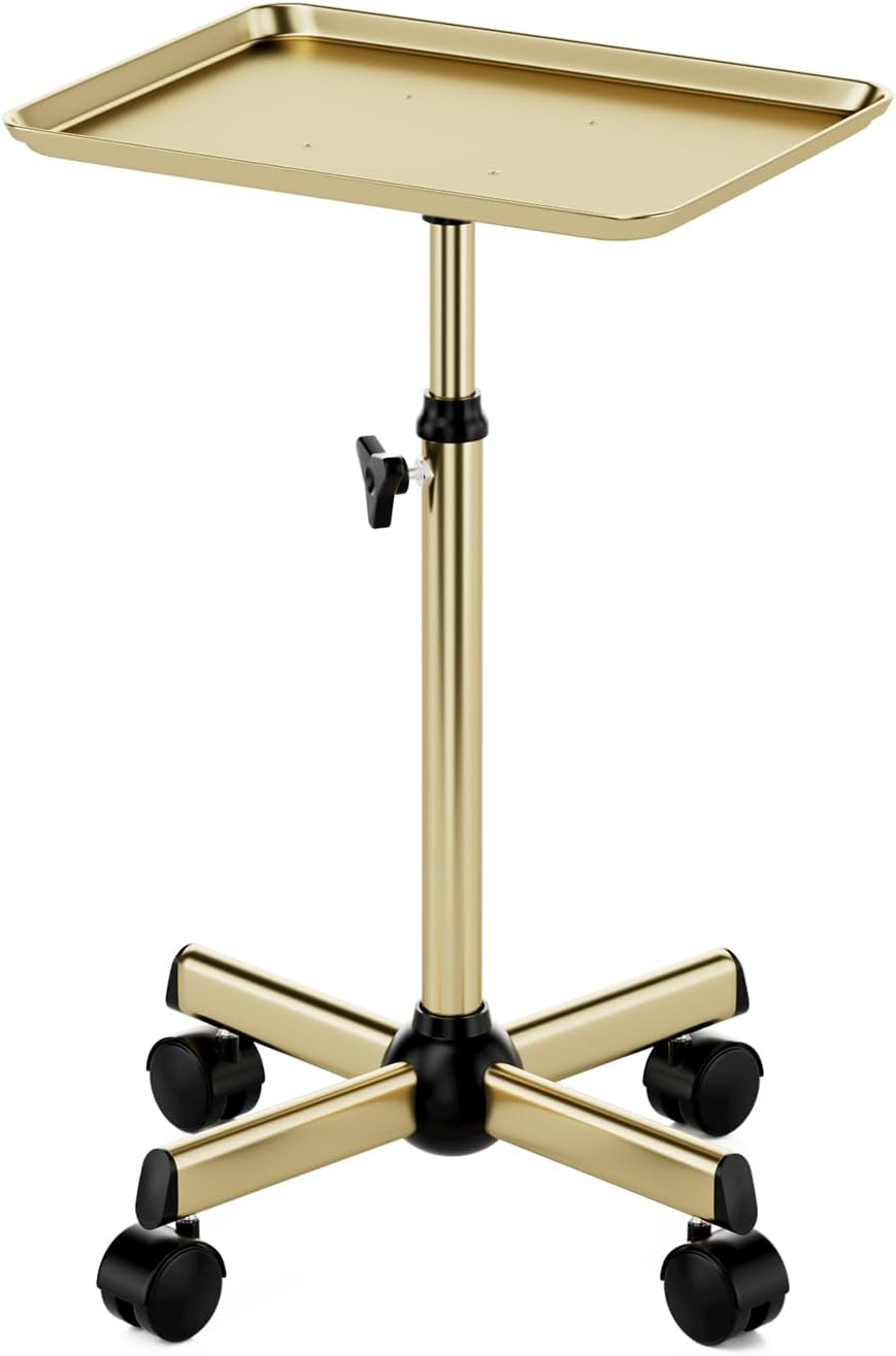 Premium Salon Trolley on Wheels - Rolling Cart for Tattoo, Hairdresser, Spa Clinic Storage - White