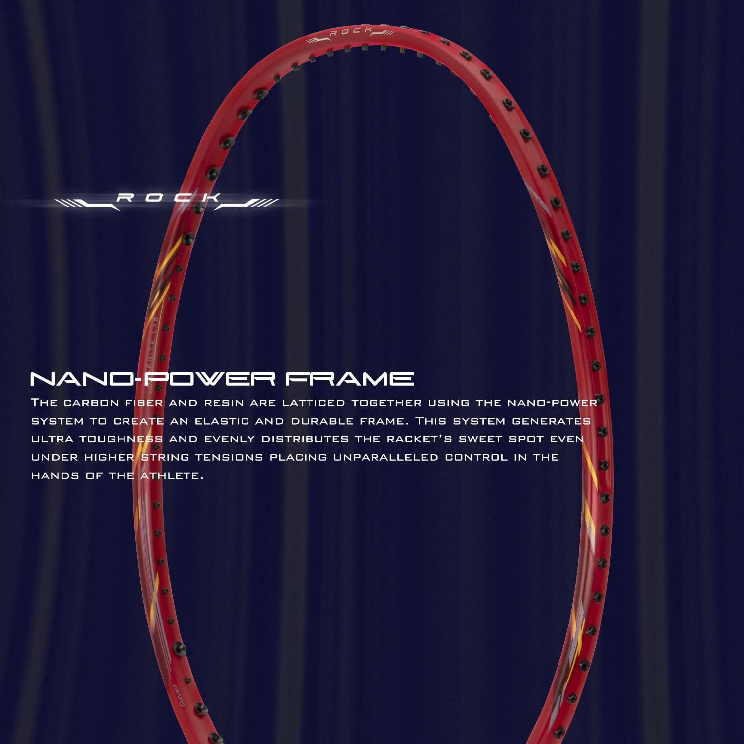 HUNDRED Rock 88 Carbon Fibre Strung Badminton Racket with Full Racket Cover - Red image number 3