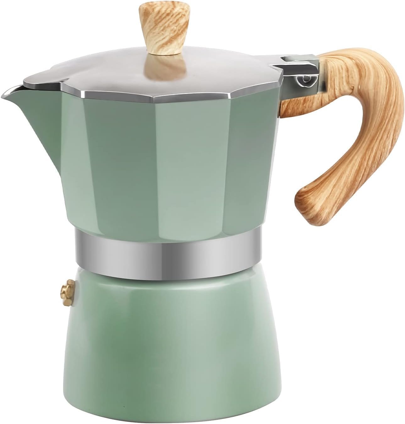 Bolero 3-Cup Moka Pot Stovetop Espresso Maker - Italian Aluminium Caffettiera Coffee Maker, Portable & Easy to Use (White-5 Oz, Small)