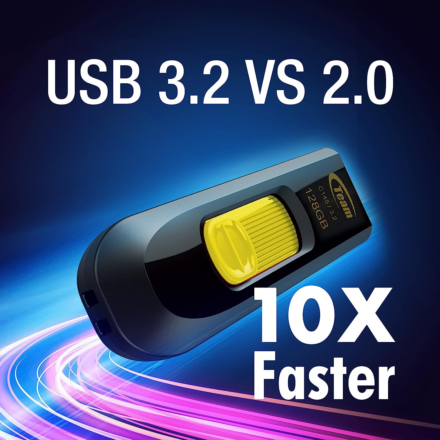 TEAMGROUP C145 32GB 10 Pack USB 3.2 Gen 1 (3.1/3.0) USB Flash Thumb Drive, External Data Storage Memory Stick Compatible with Computer/Laptop (Black-Yellow) TC145332GY23 image number 6