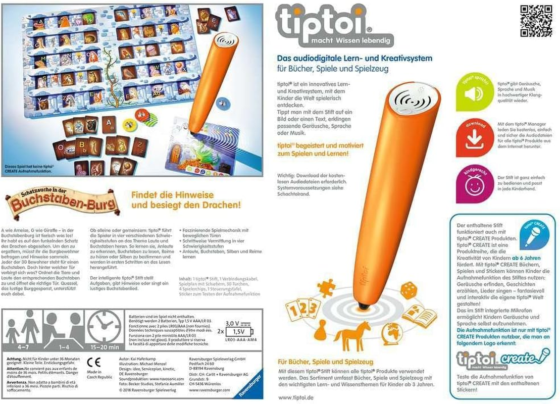 Tiptoi&reg; Starter-Set: Stift Und Buchstaben-Spiel "Schatzsuche in Der Buchstabenburg": Tiptoi&reg; Stift Mit Aufnahmefunktion Und Spiel