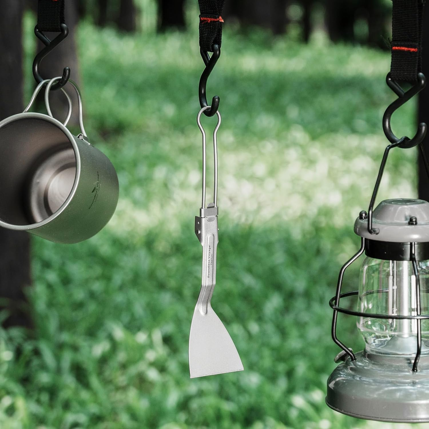 Boundless Voyage Titanium Folding Spatula Frying Shovel with Folding Handle Food Turner for Camp Kitchen Outdoor Cooking Ti1076T image number 4