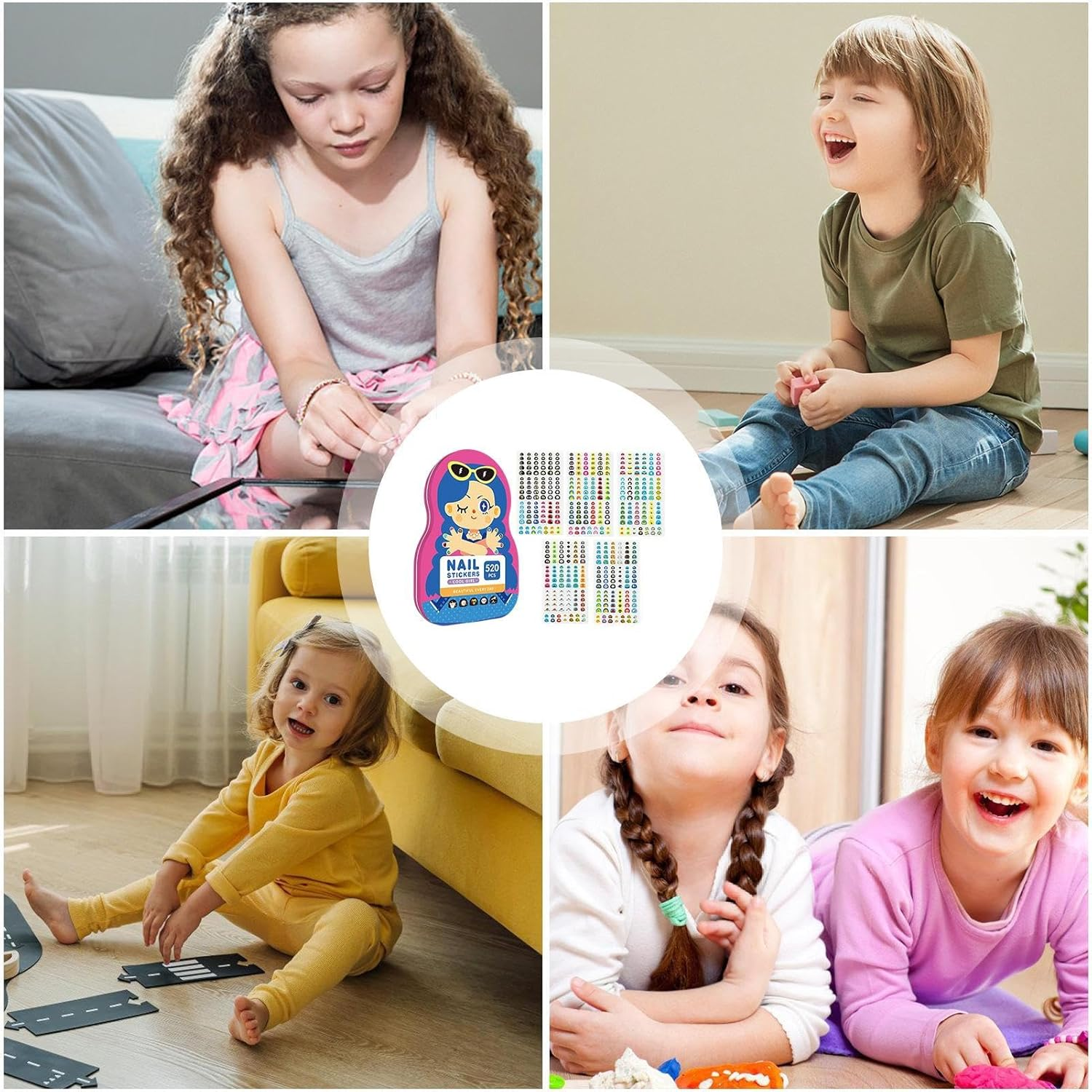 Nail Stickers for Girls | Cartoon Fingernail Decoration Decals | Cute Nail Stickers,For Girls Children Daughter Toddler - Cute Animals image number 5