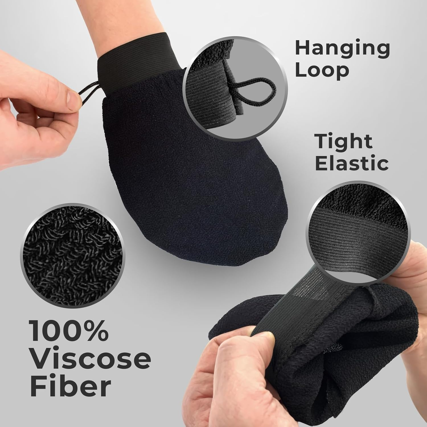 BEANPRECOY 3Pcs Exfoliating Mitt Body Scrub Gloves Deep Exfoliator for Shower Soft Dead Skin Remover Bath Body Exfoliating Glove for Women Men Removing Exfoliation Easy Foaming Smooth Skin Surface