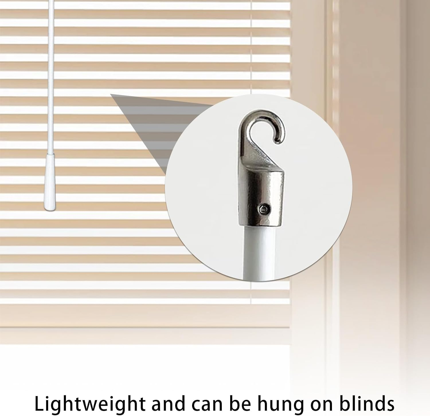 INCAUCA 4 Pack Blind Wand with Metal Hook, 12 Inch White Fiberglass Window Blind Tilt Wand, Vertical Blind Wand Control Replacement, Blind Rod Replacement, Blind Opener Stick - 6 Pack image number 3