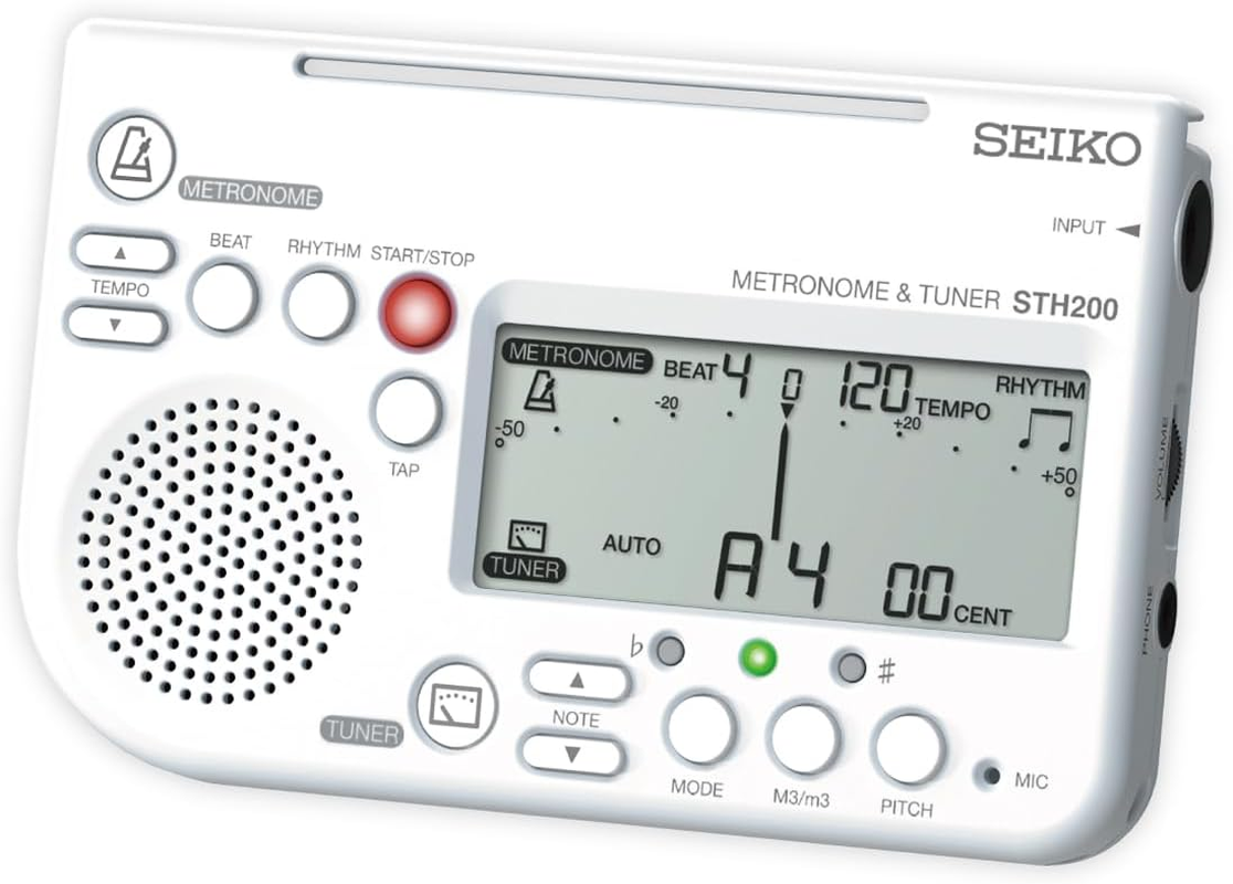 Seiko STH200BL Metronome Tuner, Loud Volume, Can Be Attached to Music Stands, Perfect for Brass Band, Blue