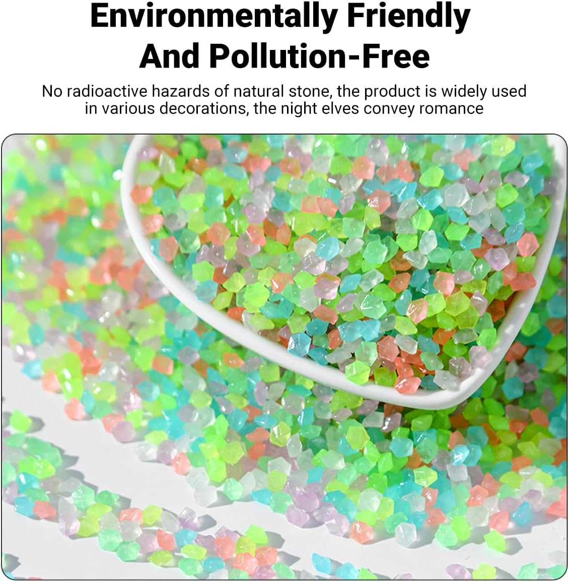 250G Pack Glow-In-The-Dark Luminous Sand Particles - Fluorescent Micro Landscape Gravel for Aquariums and Decorations, 3-5Mm, Natural Resin - Blue image number 2