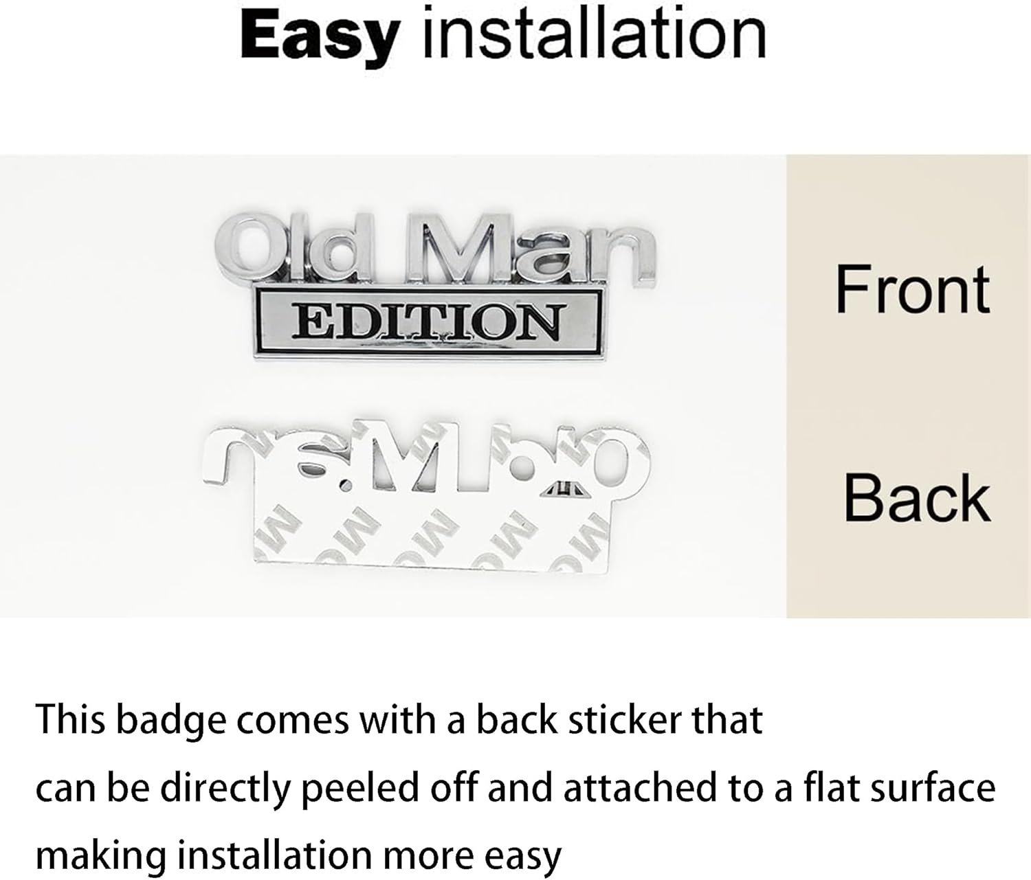 TSWCBYYLB 2Pcs Old Man Edition Car Emblem Metal Truck Decals Stickers Badge for Men image number 2