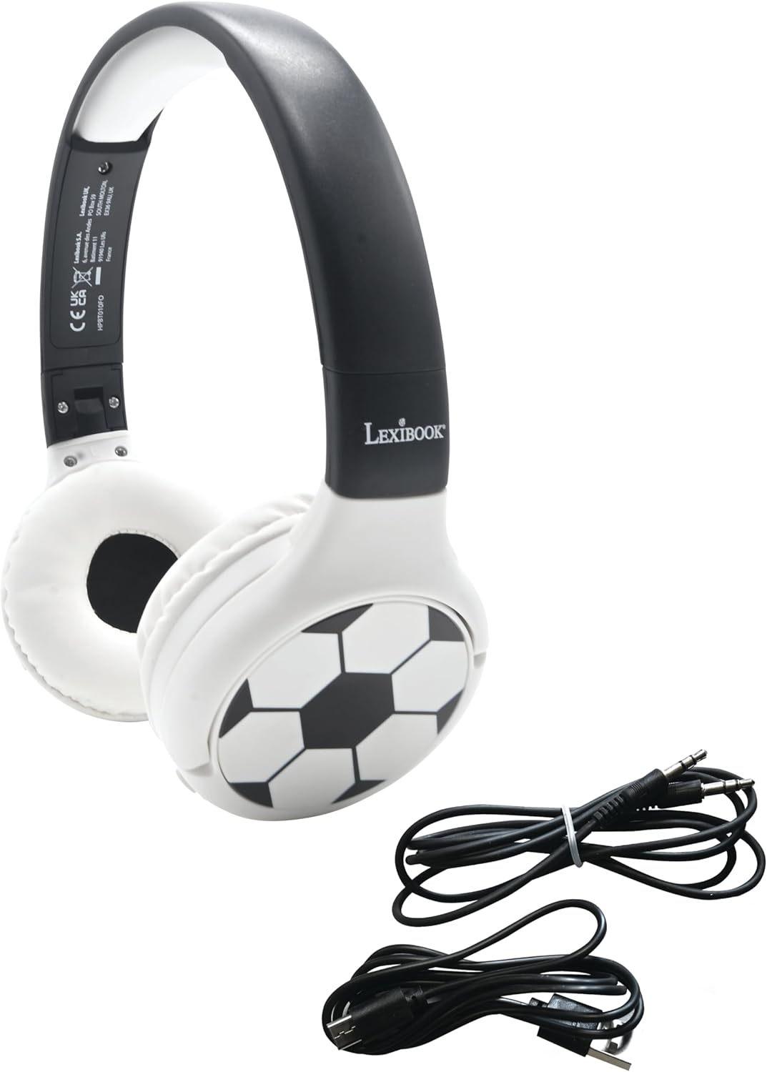 LEXIBOOK - Football - 2-In-1 Bluetooth & Wired Headphones with Microphone and Control Button, Foldable and Adjustable, Long Lasting Rechargeable Battery, HPBT010FOLXB image number 1