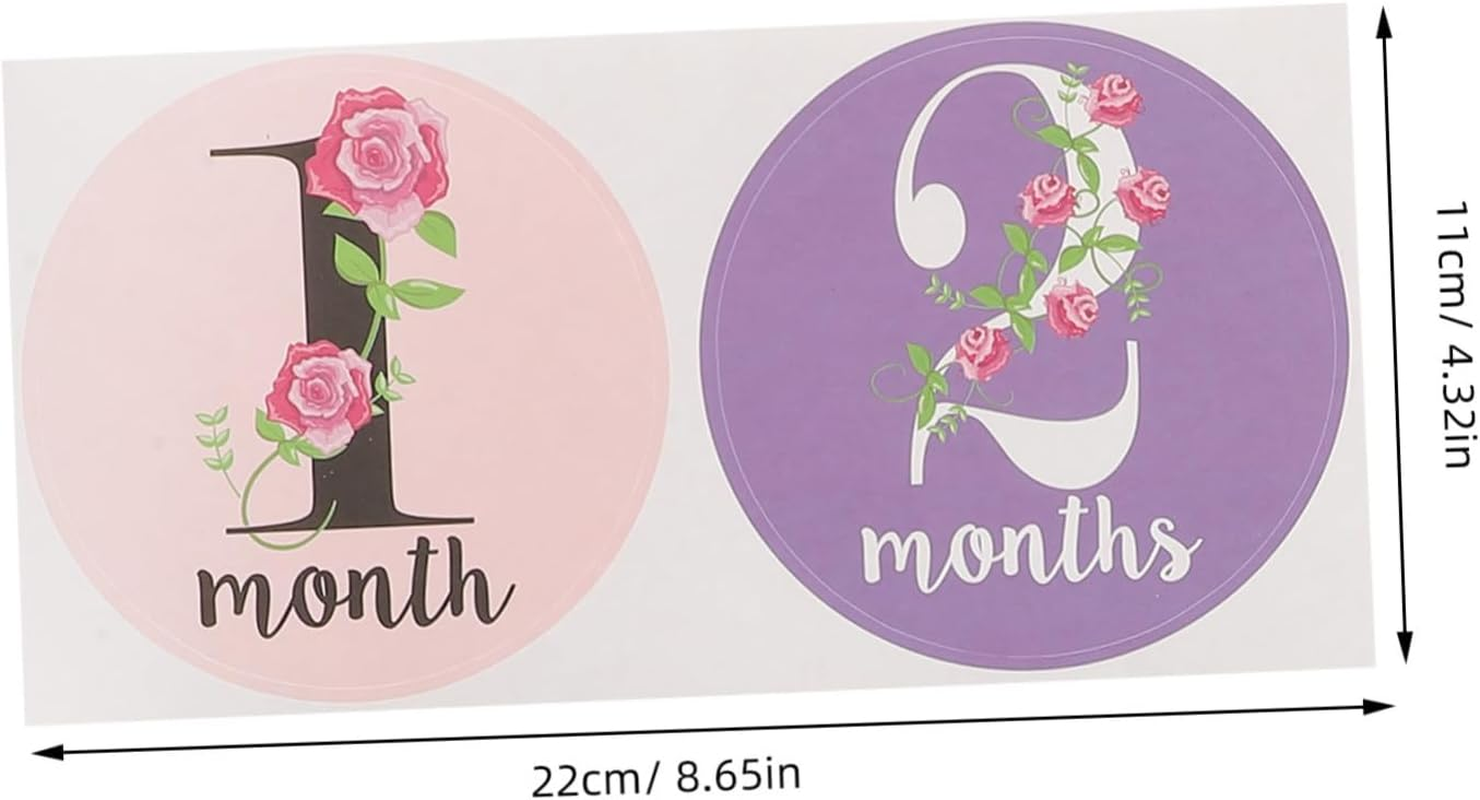GARVALON 12Pcs Newborn Milestone Stickers Set Creative Monthly Belly Stickers for Adorable Photo Props for Capturing Growth and Memorable Moments image number 5