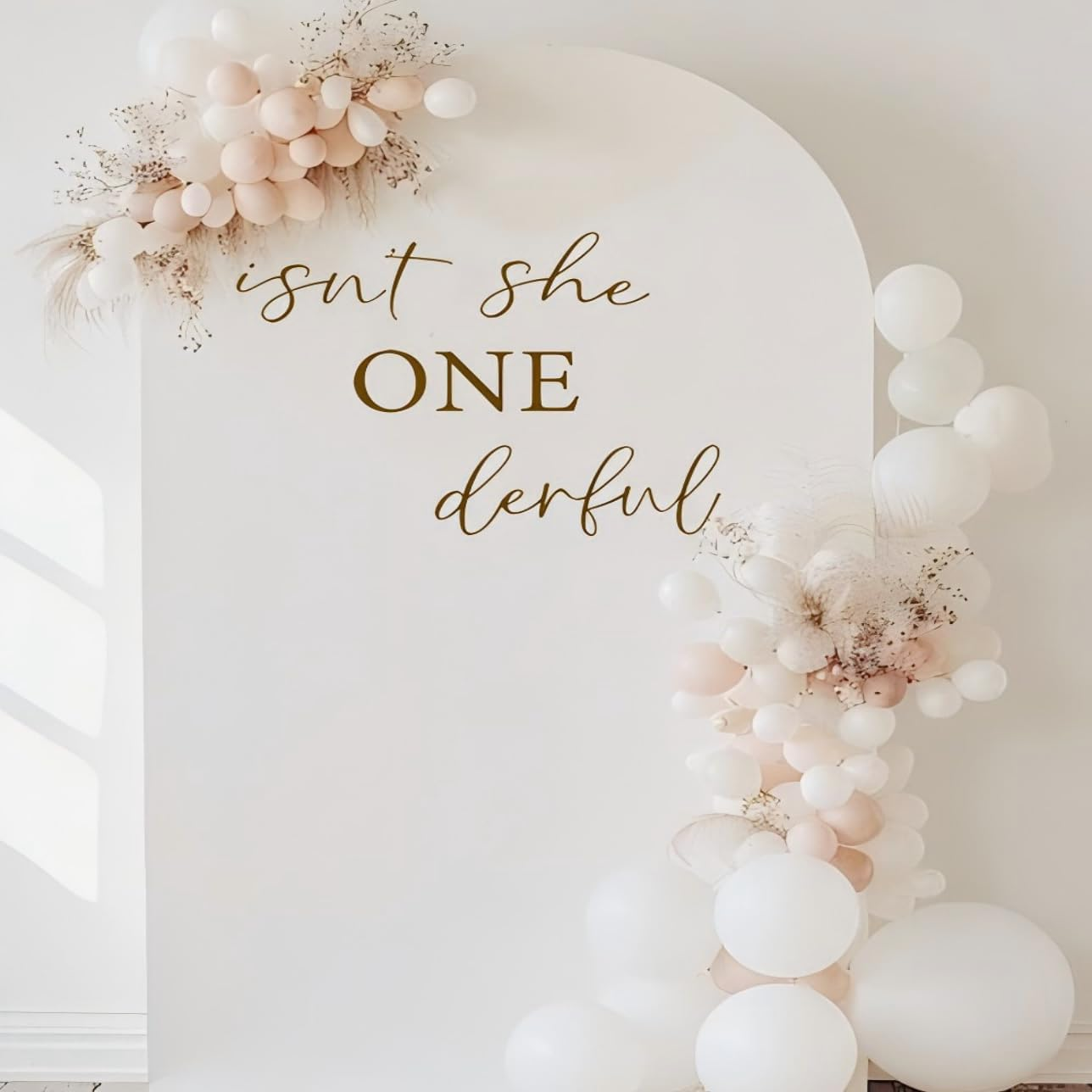 Isn'T She Onederful First Birthday Party Theme Backdrop Decal - Isn'T She Onederful First Birthday Party Sign for Balloon Arch Decal,Newborn Onderful Birthday Girl (Isn'T She Onederful Decal) image number 1