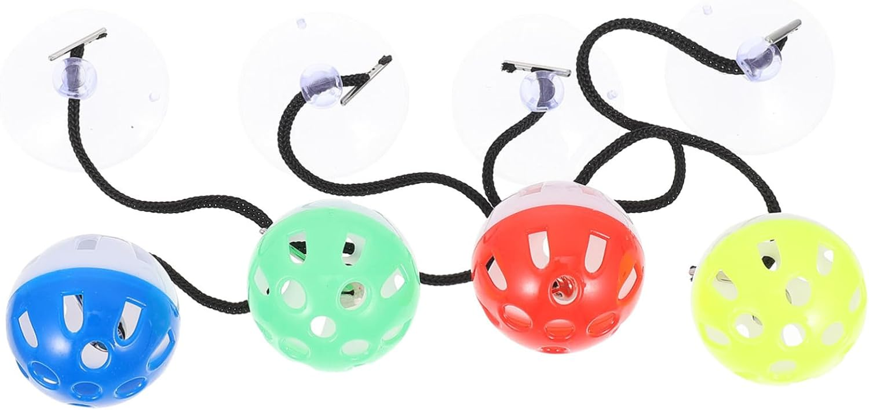 JOINPAYA 4Pcs Bell Balls Suction Cup and Rope for Household Reptile Toys Interactive Lizard Toy for Learning and Portable Pet Use image number 2
