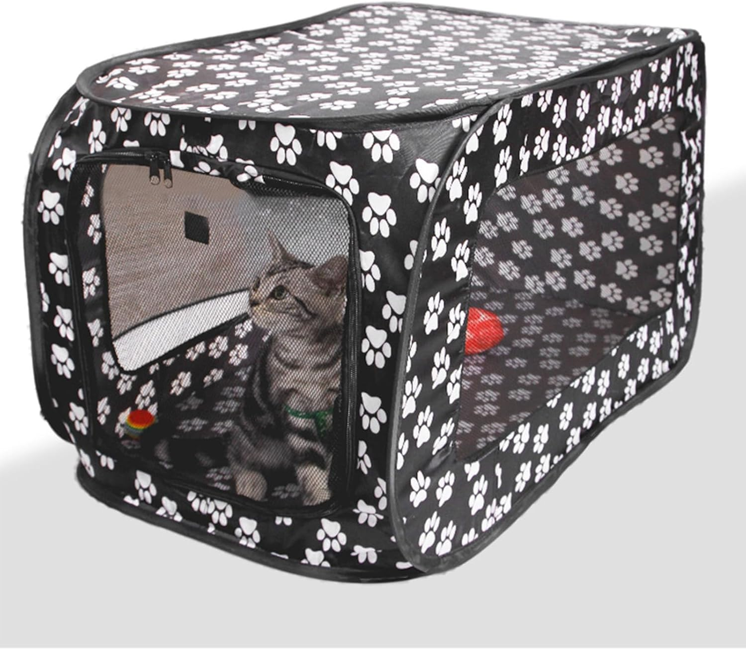 Portable Pet Playpen, Portable Cat Playpen, Foldable Dog Crate Exercise Kennel Tent, Easy to Use, for Pets Dogs Cats Indoor Outdoor Travel Camping Use, 34.3X16.5X17.7In image number 5