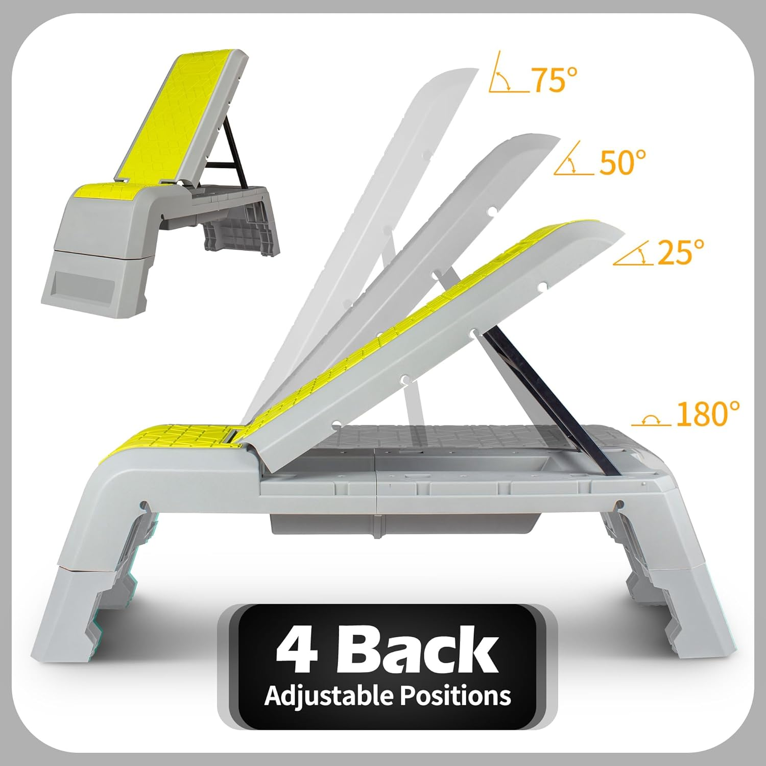 Multifunctional Aerobic Deck with Cord Workout Platform Adjustable Dumbbell Bench Weight Bench Professional Fitness Equipment for Home Gym - Green image number 4