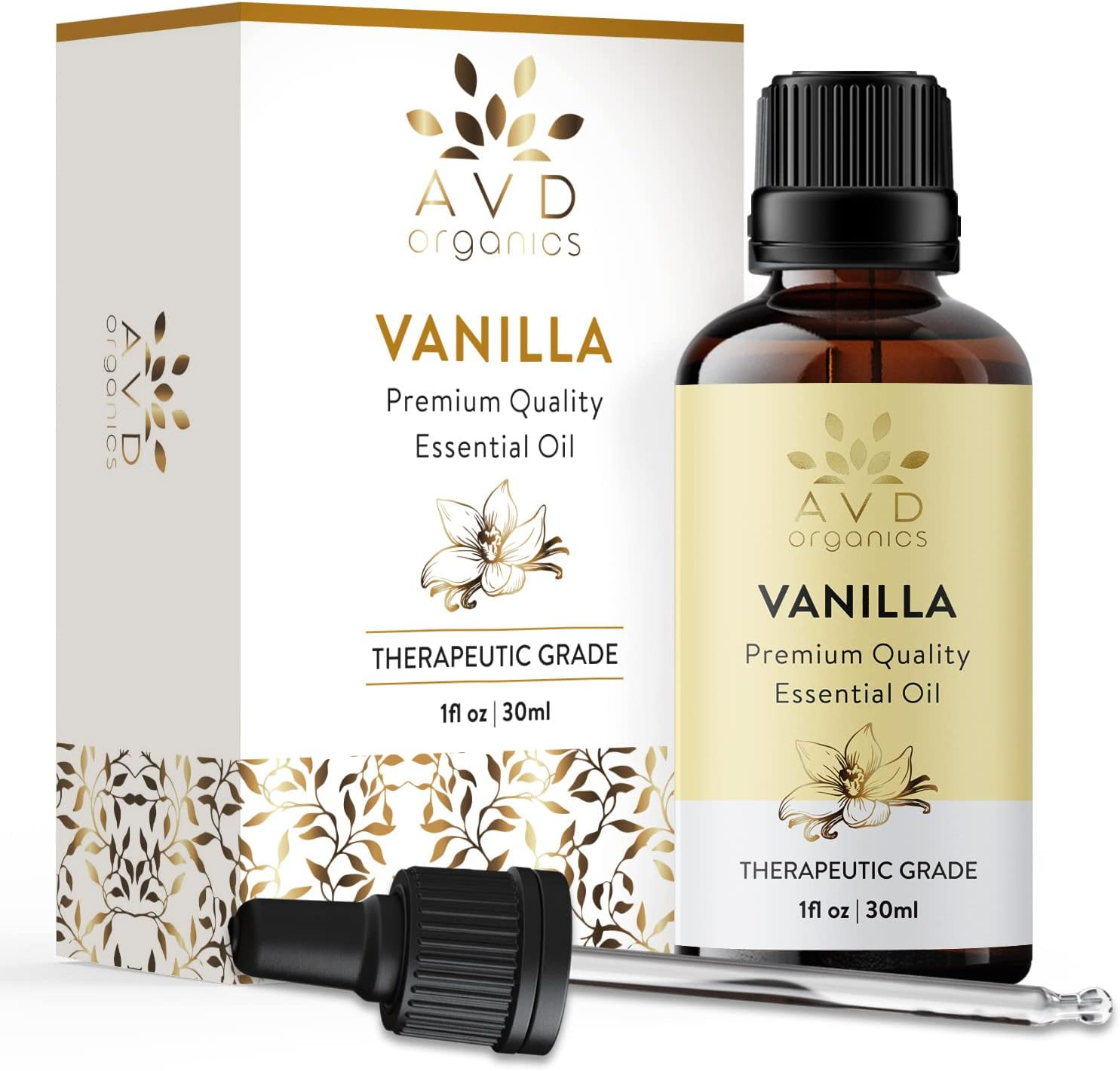 AVD Organics Vanilla Essential Oil 30Ml| Premium Quality Therapeutic Grade for Aromatherapy Diffuser, Humidifier, Relaxation, Sleep, Perfect Gifts | 1 Fl. Oz image number 1