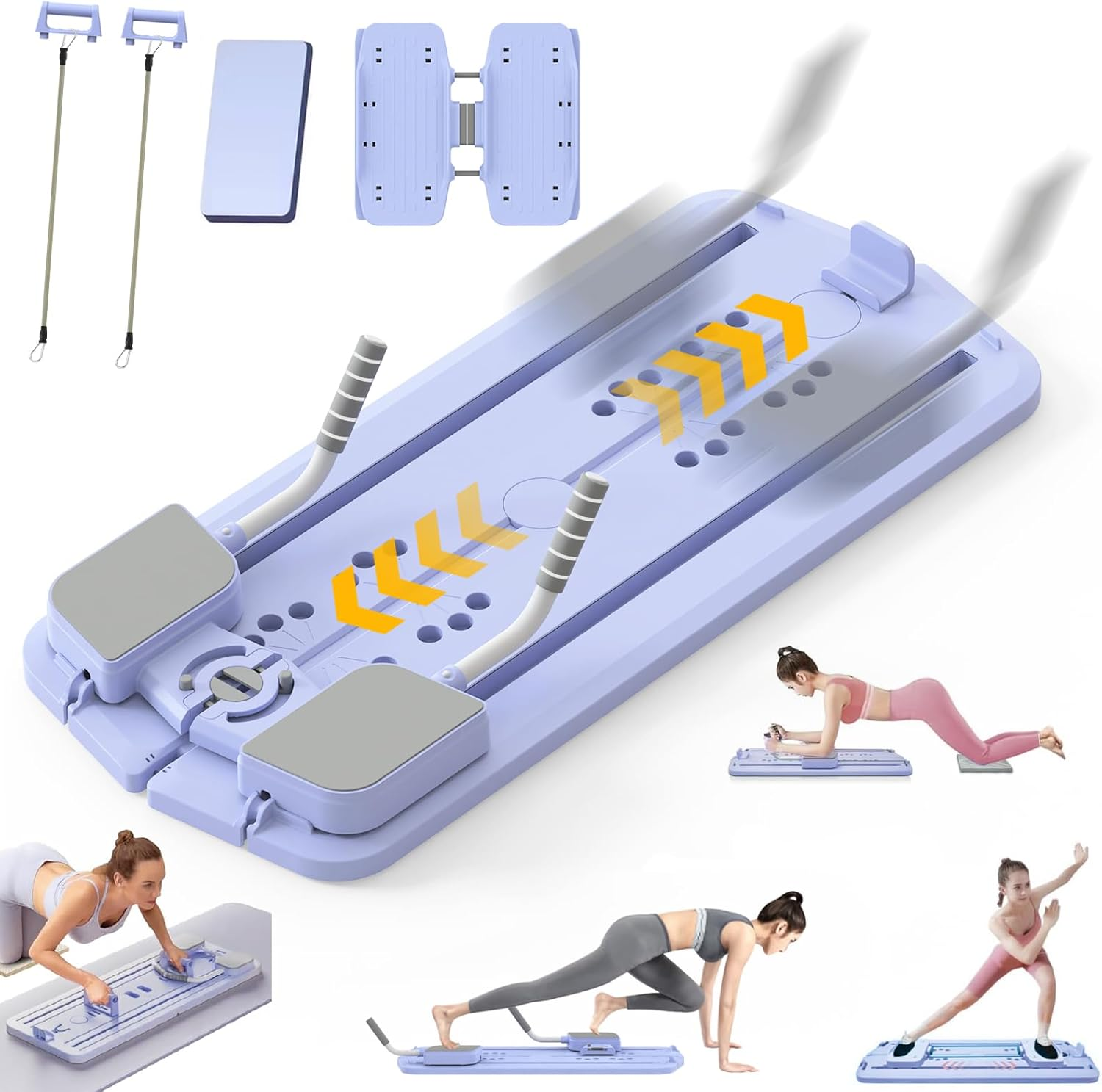 Advwin Pilates Reformer Machine,Multifunctional Abdominal Board,Pilates Board with Elbow Support|Kneeling Pad|Elastic Rope,Ab Exercise Board Home Fitness Equipment for Core Workout image number 1