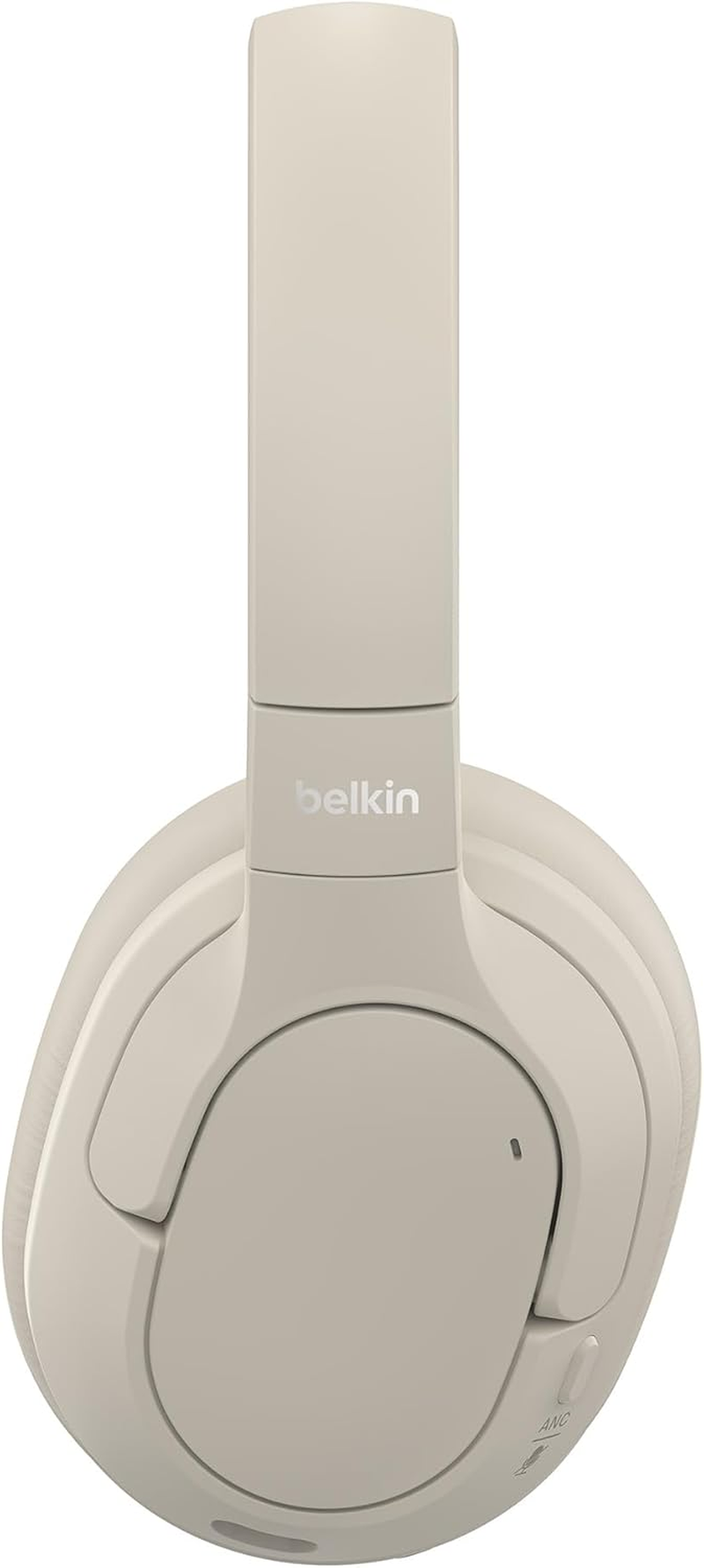 Belkin Soundform Isolate Noise Cancelling Headphones Wireless Bluetooth Headphones, Headset with Microphone, Over-Ear Headphones with 60 Hours Playback, Deep Bass, Cloudcushion Earcups - Sand image number 3