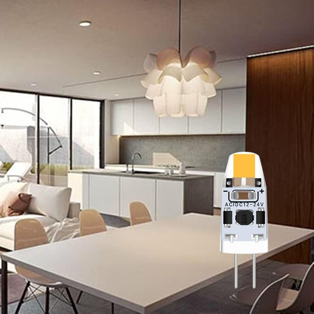 Tkhetiana G4 LED Bulb 2 W, 12-24 V AC/DC G4 Light Bulb, Warm White 3000 K LED Bulb, 12 V Bulbs Replacement 10 W -18 W G4 Halogen Bulb, Pack of 6 image number 2