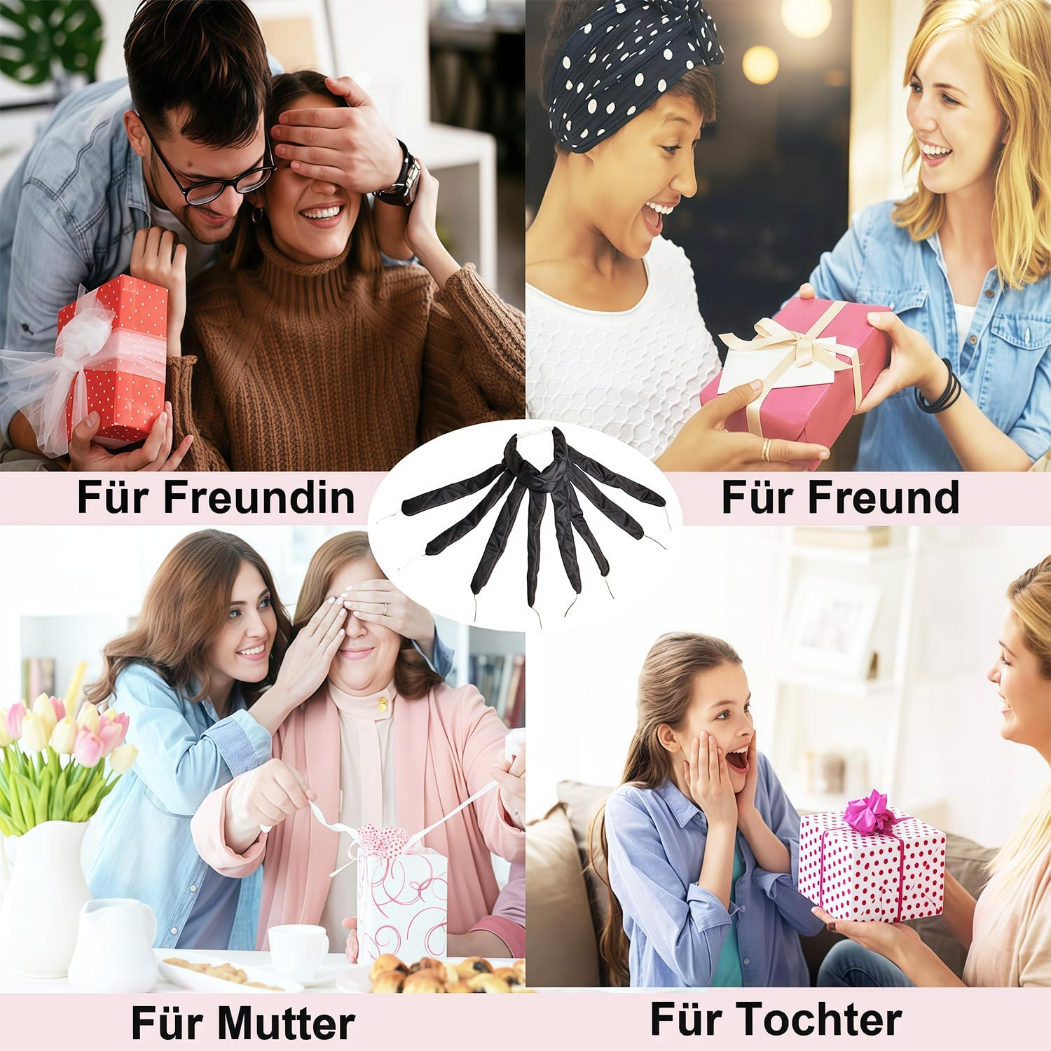 Heatless Headband, Octopus Hair Curler, Overnight Curls without Heat for Long Medium Hair, Silk Band, Soft Headband, Wave Tools for Women, Wave Formers, Overnight DIY Hair Stylin image number 5