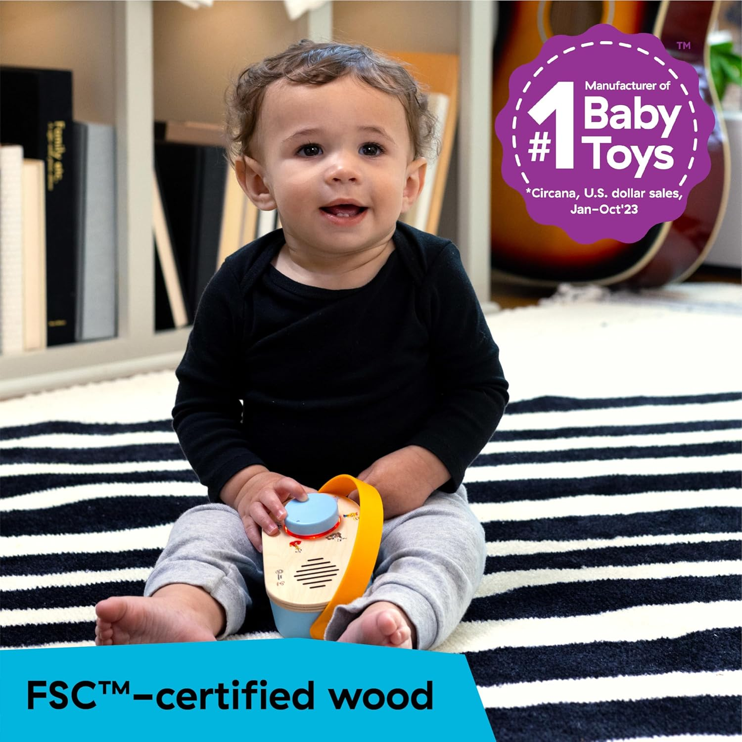 Baby Einstein + Hape Discovery Radio Toy Radio with Music & Lights, Ages 6 Months+ image number 3