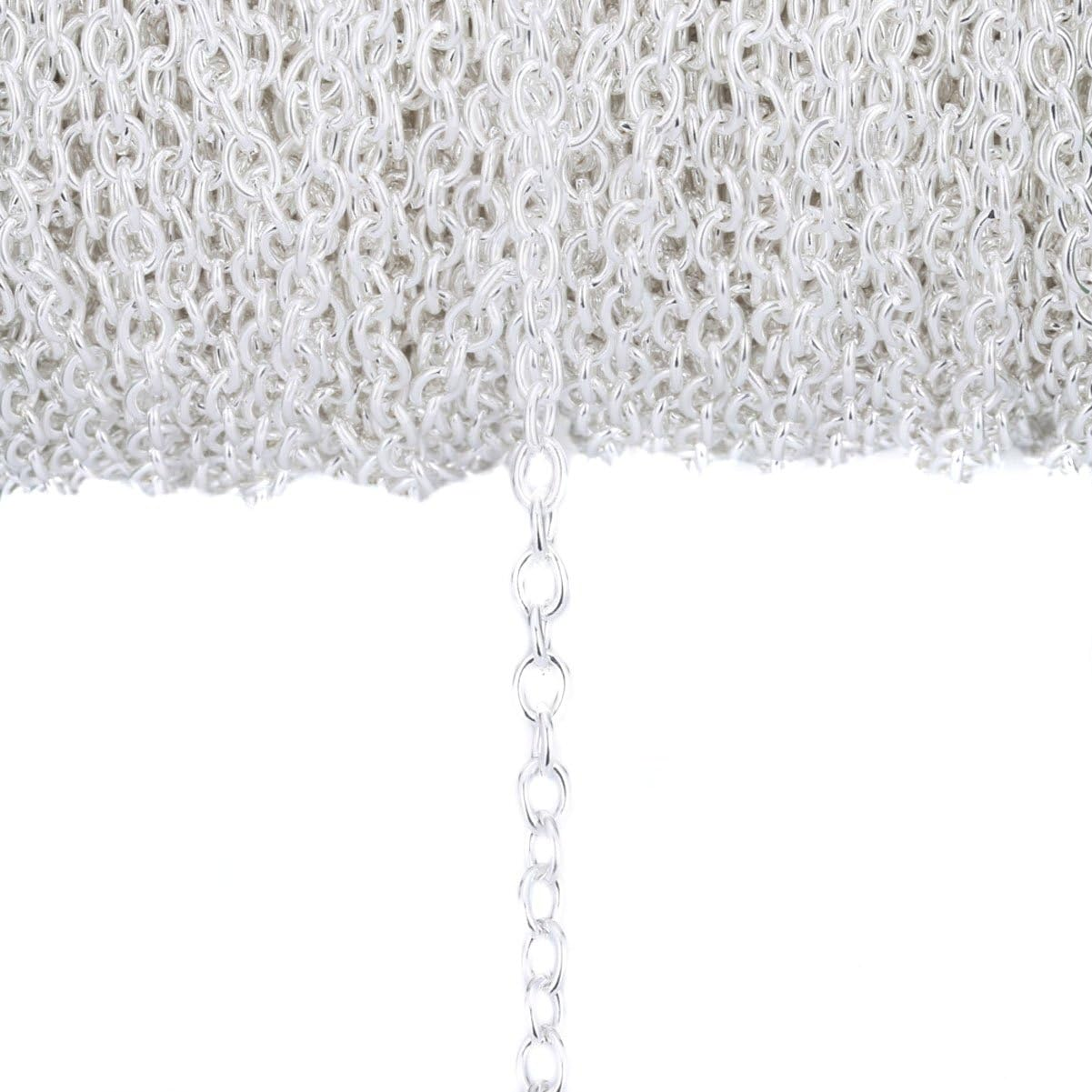 32.8 Ft Small Link 4 X 6Mm Iron Twisted Cross Chains - DIY Making Necklace Bracelet Jewelry Accessories Cable Chain (KC Gold) - Black image number 2