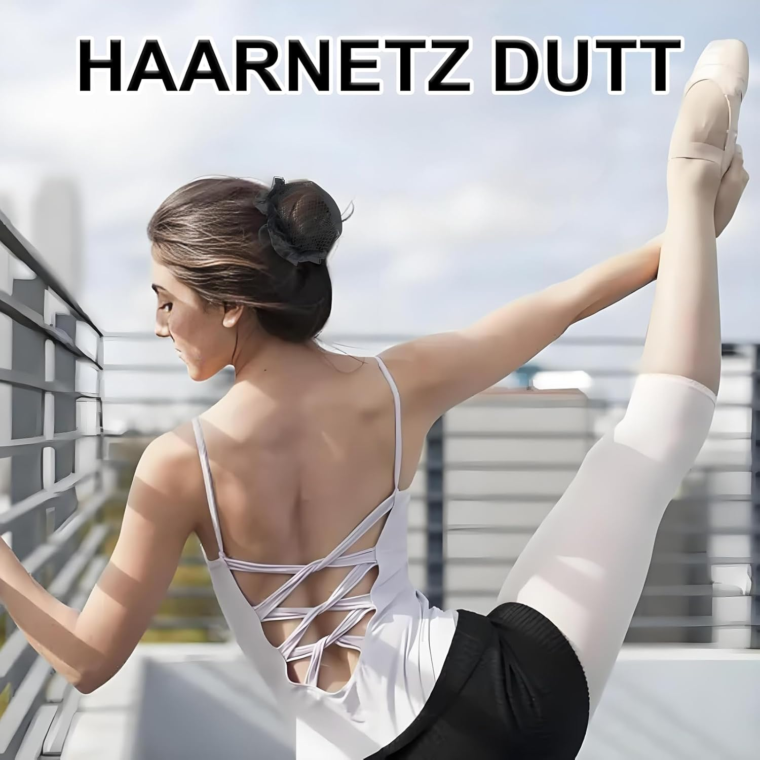 Pack of 6 Hair Net Bun with Bun Cushion, Ballet Hair Net Riding, Elastic Bun Net, Hairstyle Aid Bun Bun Net for Gymnastics, Rhythmic, Sports Gymnastics, Ballet, Figure Skating (Multicoloured 1) image number 3