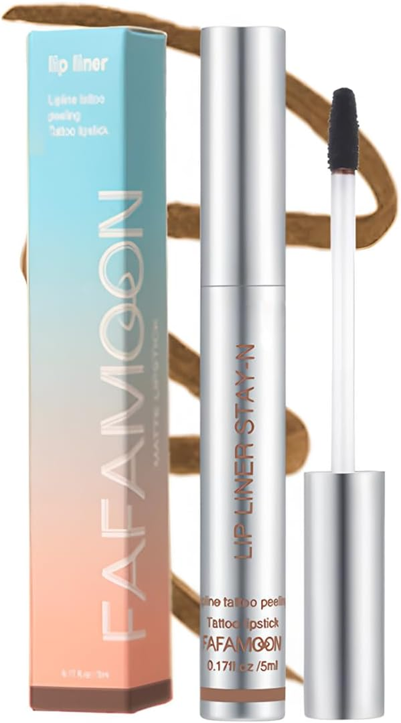 Peel off Lip Liner Stain Long Wear Tattoo Lip Stain Long Lasting, Detachable Pencil Waterproof Transfer-Proof, Highly Pigmented Color Finish Lip Tint Stain (03#Vintage, M)