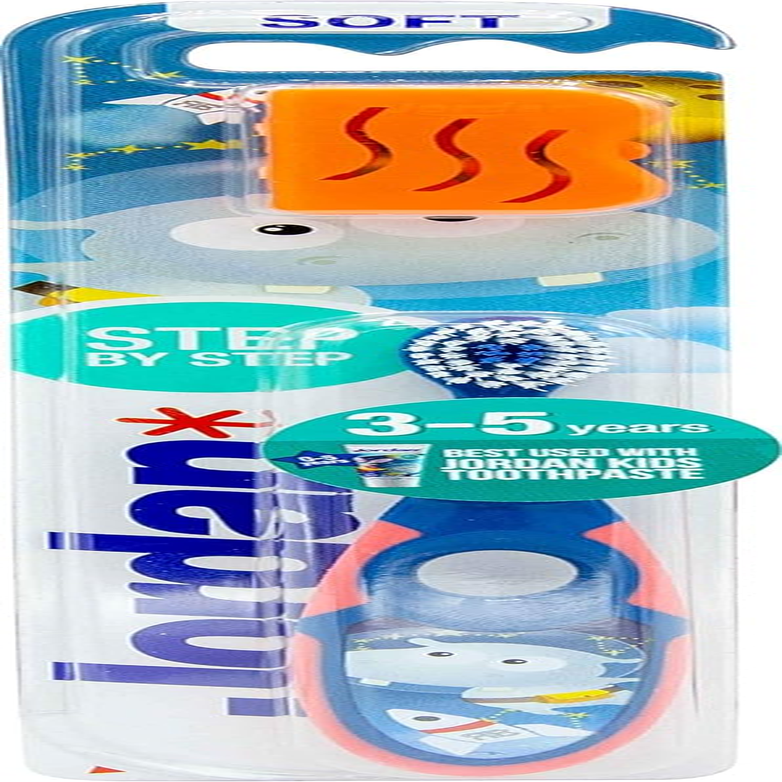 Jordan &reg; | Step 2 Toothbrush Kids | Kids Toothbrush for Age 3-5 Years Old | Double Sensitive Soft Bristles, Toothpaste Indicator, Dual Ergonomic Handle & BPA Free | Mixed Colour | 1 Unit image number 6