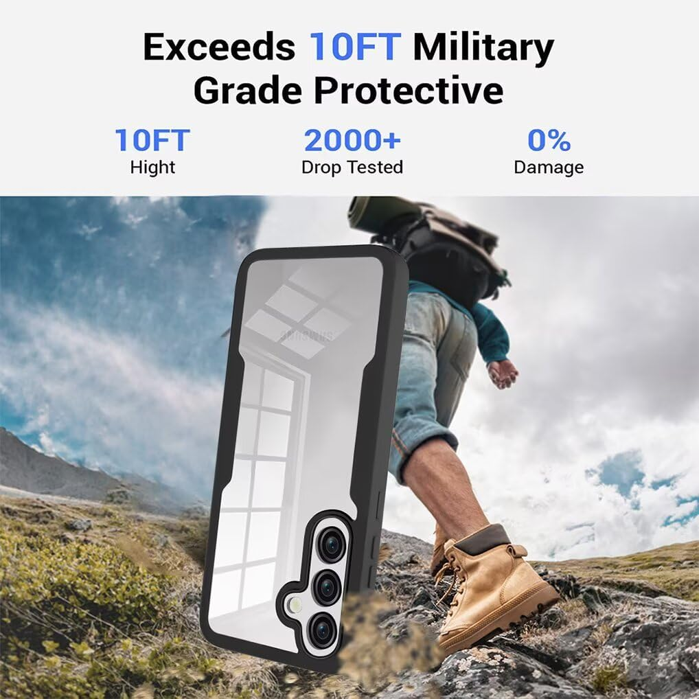 SEAHAI Transparent Case for Vivo V60 Lite 5G/4G, with Built-In Screen Protector, 360&deg; Full Body Armour Silicone TPU Bumper Shockproof Mobile Phone Case Protective Cover - Blue - Blue image number 2