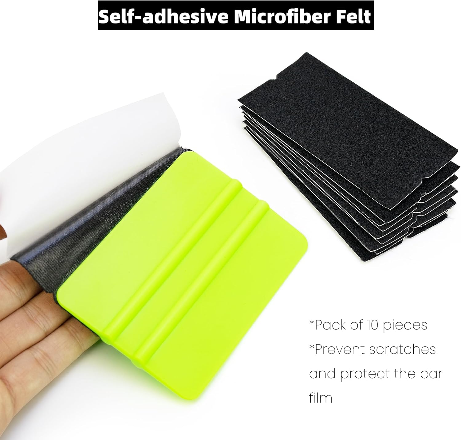 Professional Vinyl Wrap Tool Kit for Car Ppf/Tint Installation - 2 Felt Squeegees, 10 Microfiber Felts, Safety Cutter, Vinyl Knife & 5 Blades, Edge Tuck Tool(For Auto Tint/Car Wraps/Window Films)