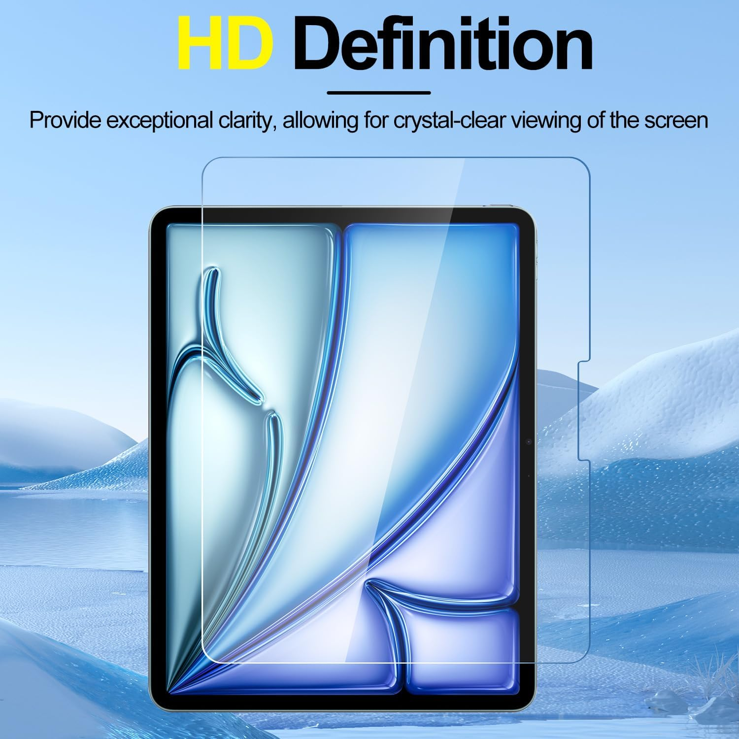 T Tersely [2 Pack] Tempered Glass Screen Protector for Ipad Air 11-Inch M3 (2025) / M2 (2024), High Definition 9H image number 2