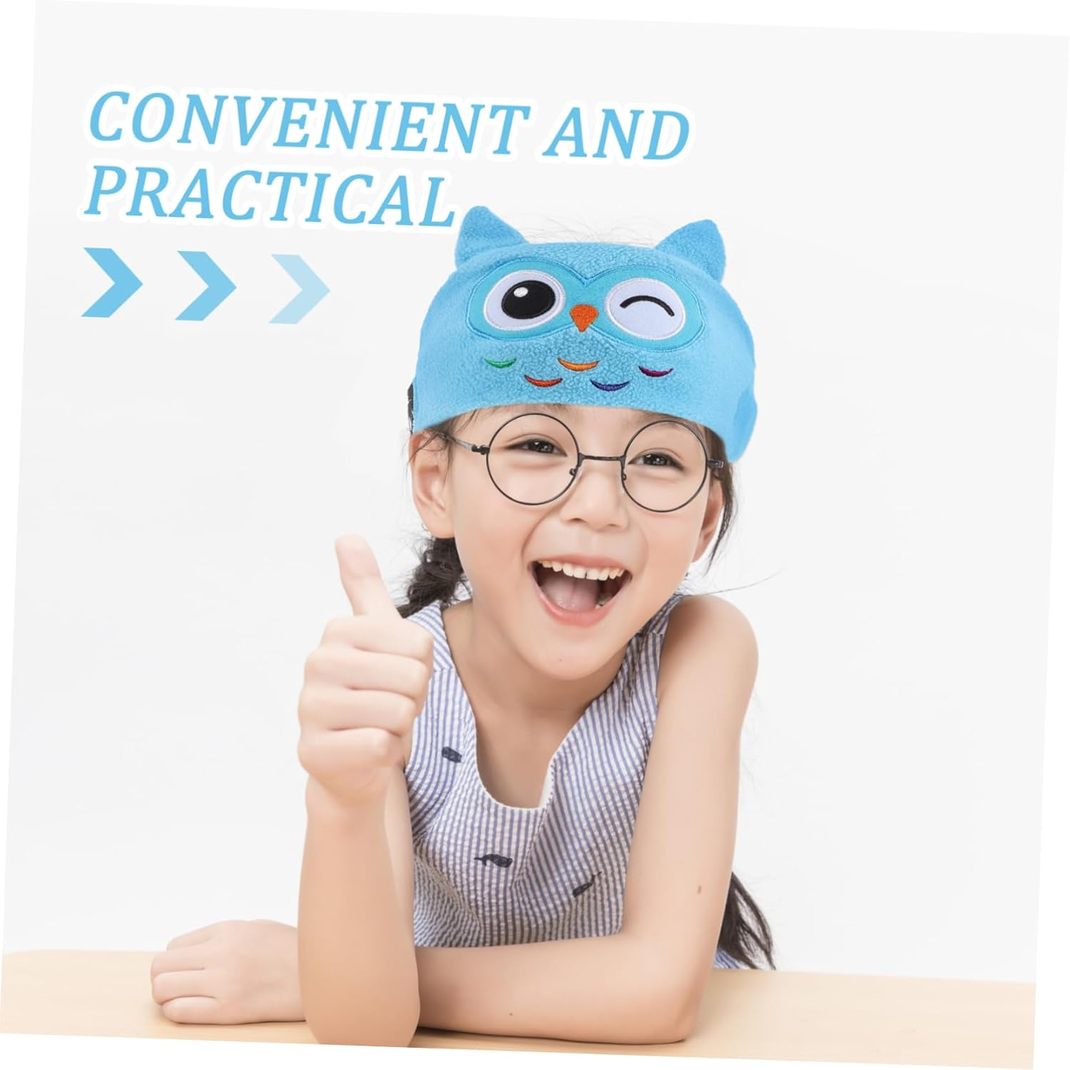 KICHOUSE Kids Music Headband for Safe Volume Control Soft Fleece Earphones for Toddlers for Sleep and Facewash Panda Design image number 3