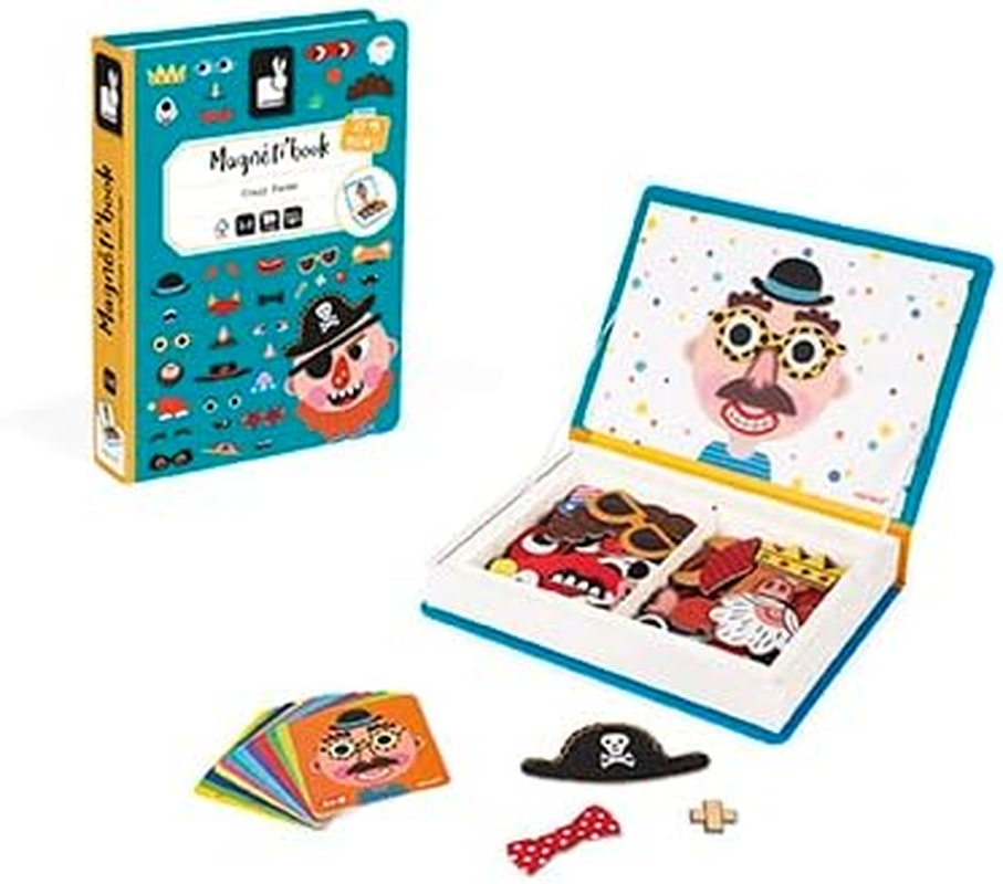 Janod - Boys Crazy Faces Magnetibook