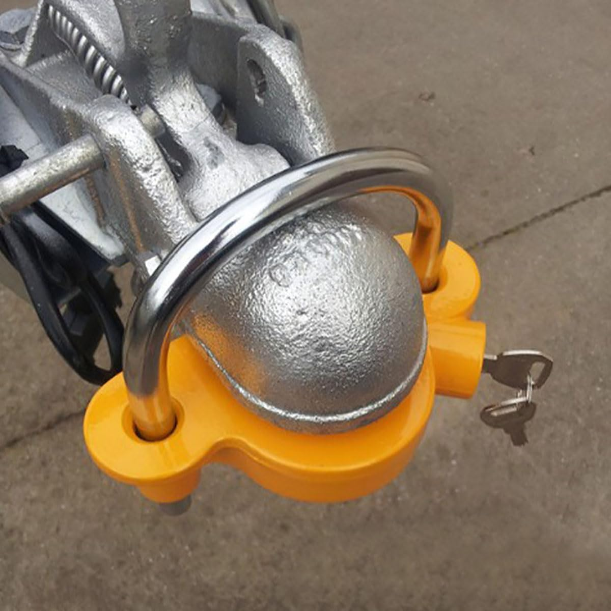 Trailer Hitch Security Lock,U-Shaped Universal Ball Hitch Lock,Hitch Security Adjustable Lock for Enhanced Caravan Security,Fits 1-7/8",2&rdquo;, 2-5/16" Coupler,Share the Same 2 Keys image number 2