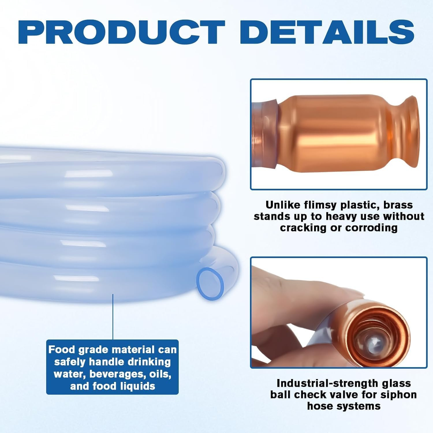 Wadoy Gasoline/Diesel Water Siphon Pump, 6Ft Hose, Manual, Universal Fit, Tractor Compatible, Fuel Siphon Pump image number 4