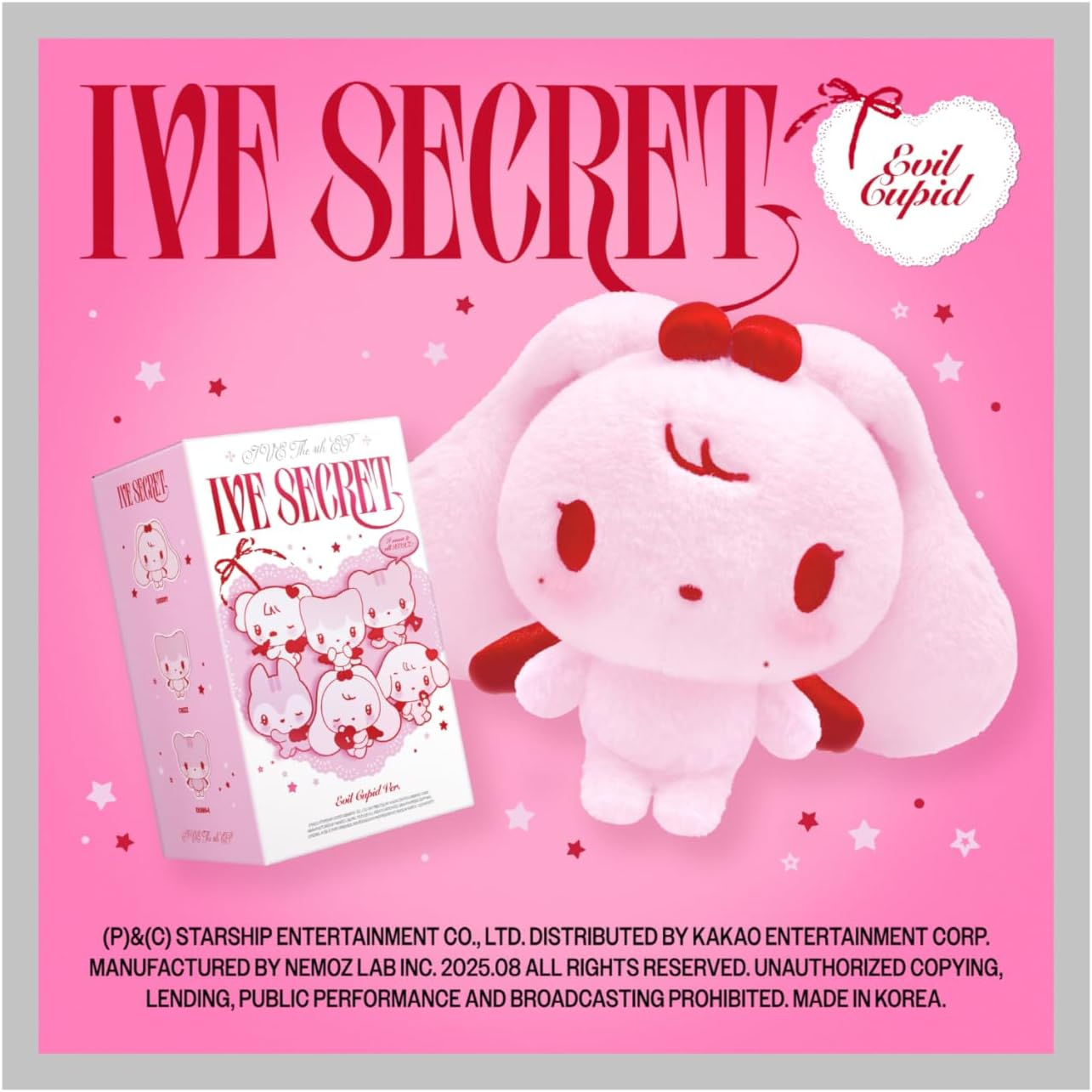 IVE IVE SECRET 4Th EP Album Platform EVIL CUPID Version Outbox+Evil Cupid Minive Keyring+Acrylic Nfccharm+Photocard+License Card+Accordion Lyrics Paper+Guide+Tracking Sealed image number 1
