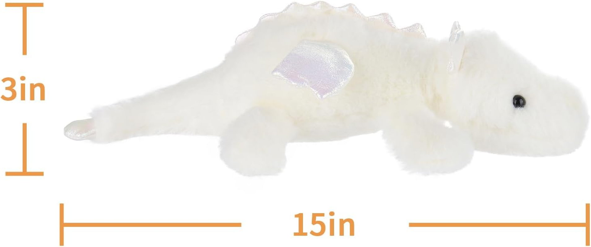 Apricot Lamb Toys Plush White Lying Dragon Dinosaur Stuffed Animal Soft Cuddly Perfect for Child (White Dragon,15 Inches) image number 1