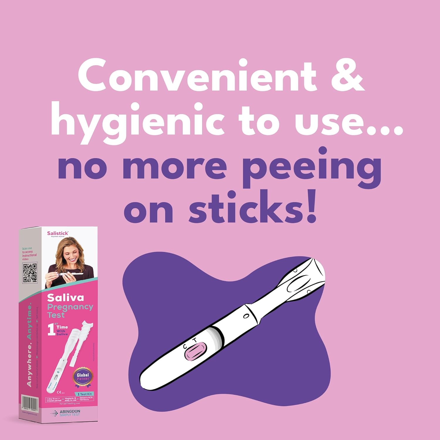 Salistick Saliva Pregnancy Test Kit, Rapid & Reliable Pregnancy Test Early Detection, 1 Test Pack, Saliva Test