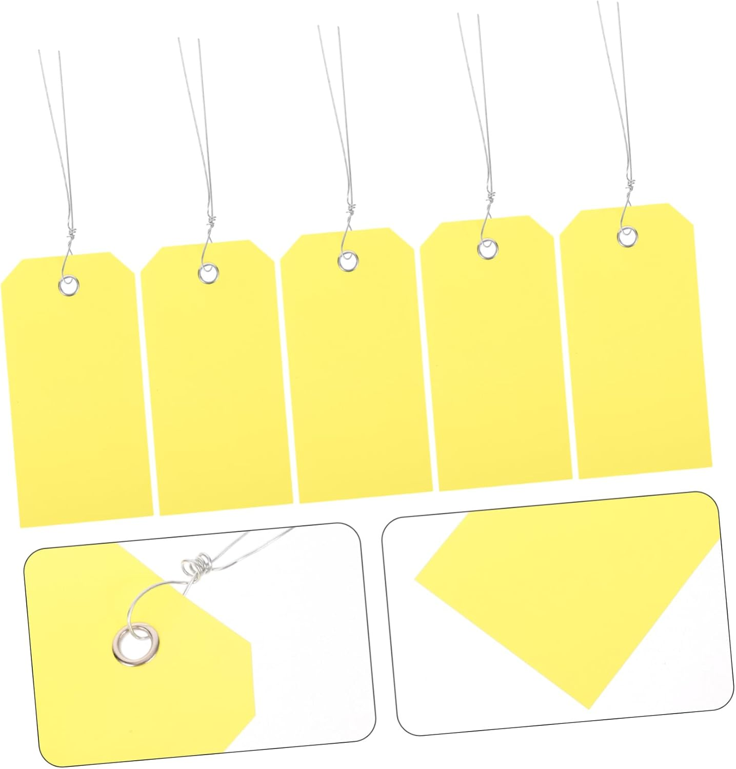 SHOWERORO 100Pcs Writable PVC Luggage Tag Hanging Cards Travel Suitcase Backpacks Identification Tags Wire image number 6
