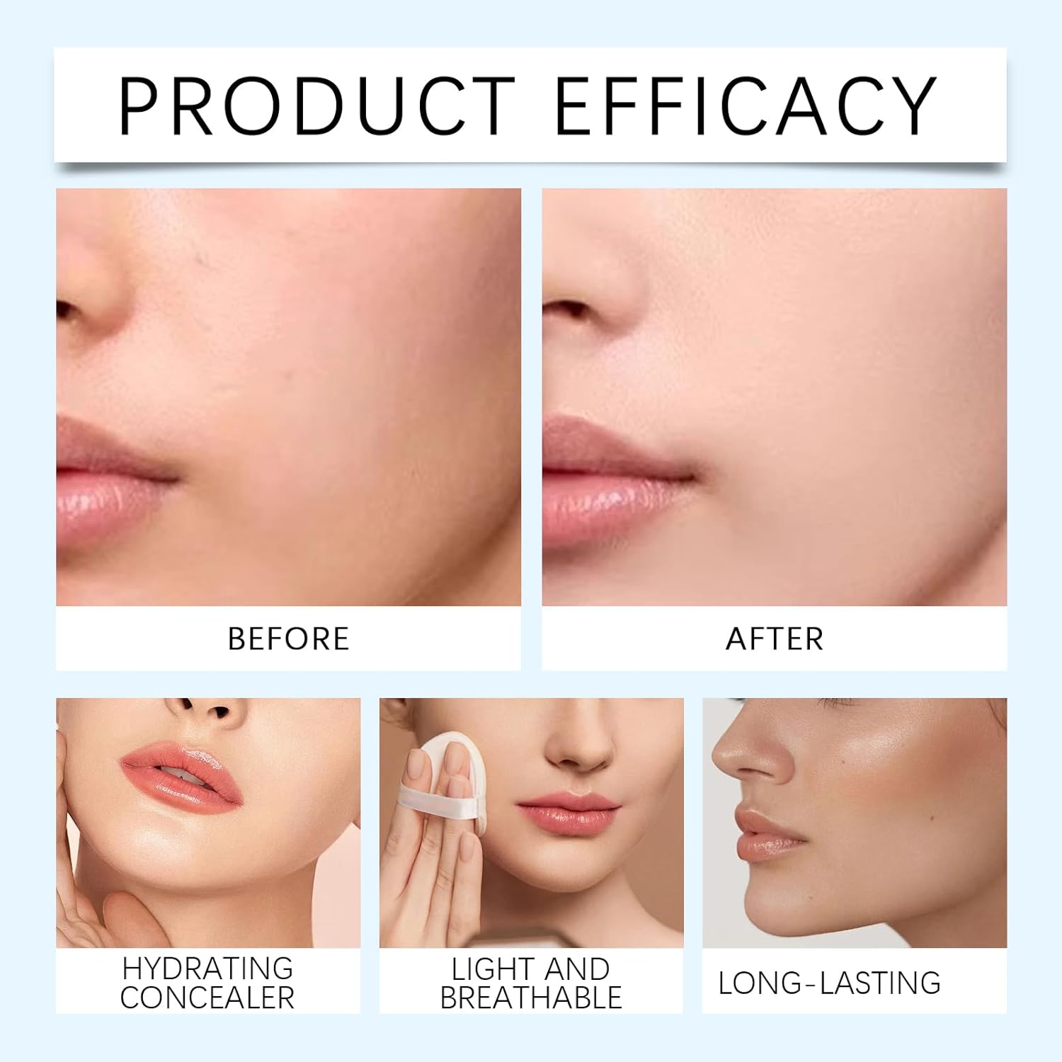 CC Cream for Older Women, Hydrating & Nourishing CC Cream Foundation, Long Lasting Face Concealer, Full Coverage Tinted Moisturiser for a Natural Look, Brightening for All Skin Types (Natural*1) image number 5