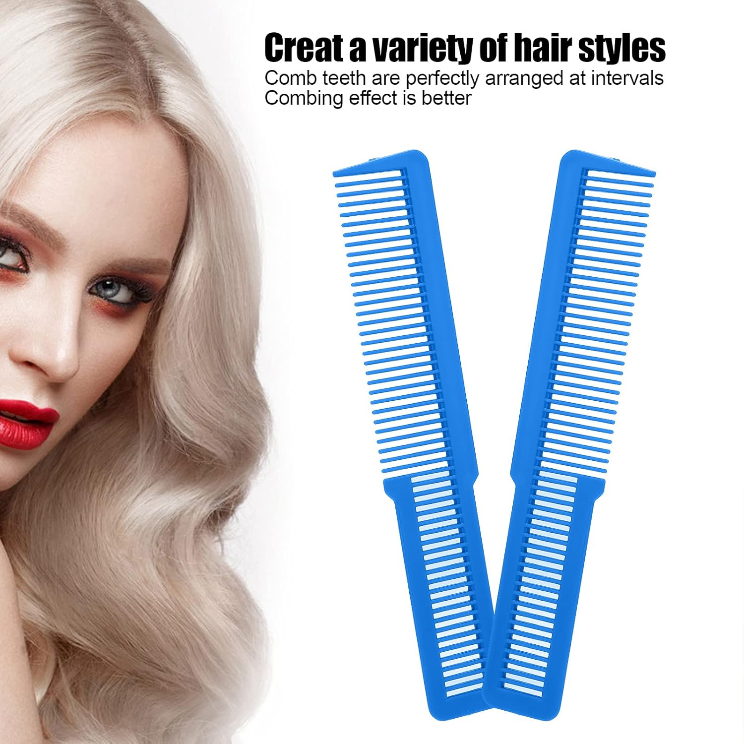 Detangler Comb, Professional Curly Hair Detangling Brush, Fine Wide Toothed Comb for All Hair Types for Women and Men(Blue) image number 1