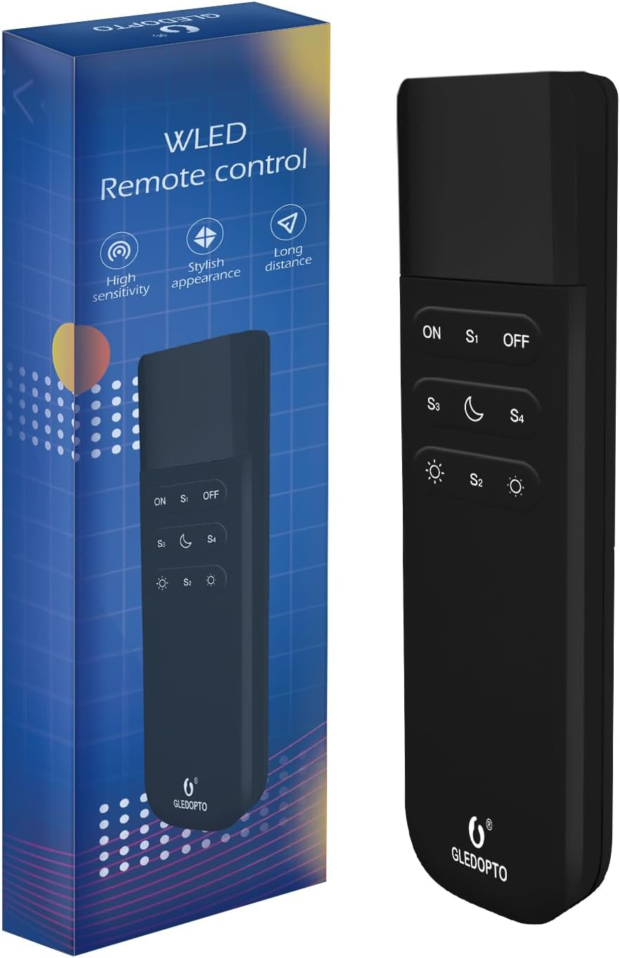 GLEDOPTO WLED Remote Control RGB IC LED ESP Now APP Wifi Wireless Brightness Adjust 4 Scenes Preset Night Light 50 Meters Control Distance Work with WLED Controller Device(Battery Not Included) image number 2