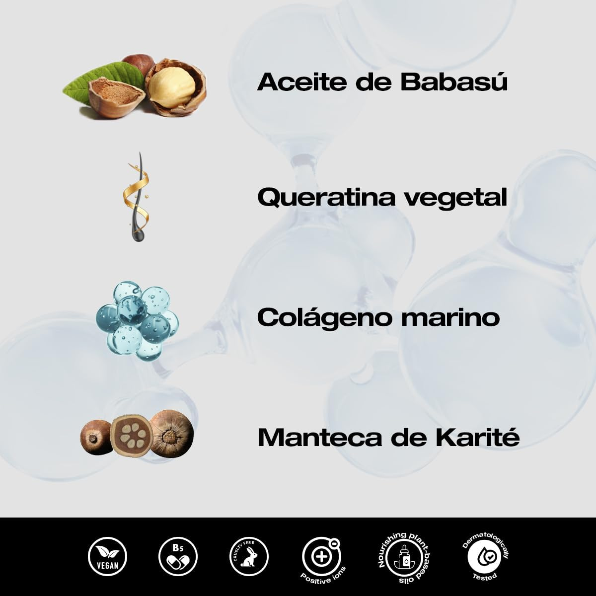 Abril Et Nature - Nature Frizz Instant Mask - Keratin Hair Mask - 200 Ml - Treatment for Dry and Frizzy Hair - Powerful anti Frizz - Contains Pro Vitamin B5 - Vegan Product