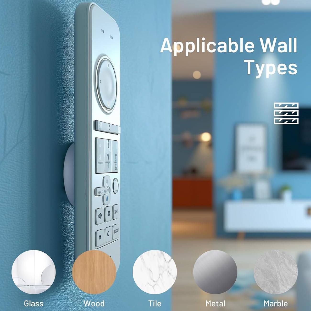 Magnetic Remote Control Holder Wall Mount [Upgraded Super-Strong] Multi-Purpose Magnetic Organizer Storage Stand for TV & Appliance Remote, Self-Adhesive No Drilling Mount, Sleek Design,3 Pack